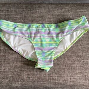 Green purple tie dye inspired hipster bikini L